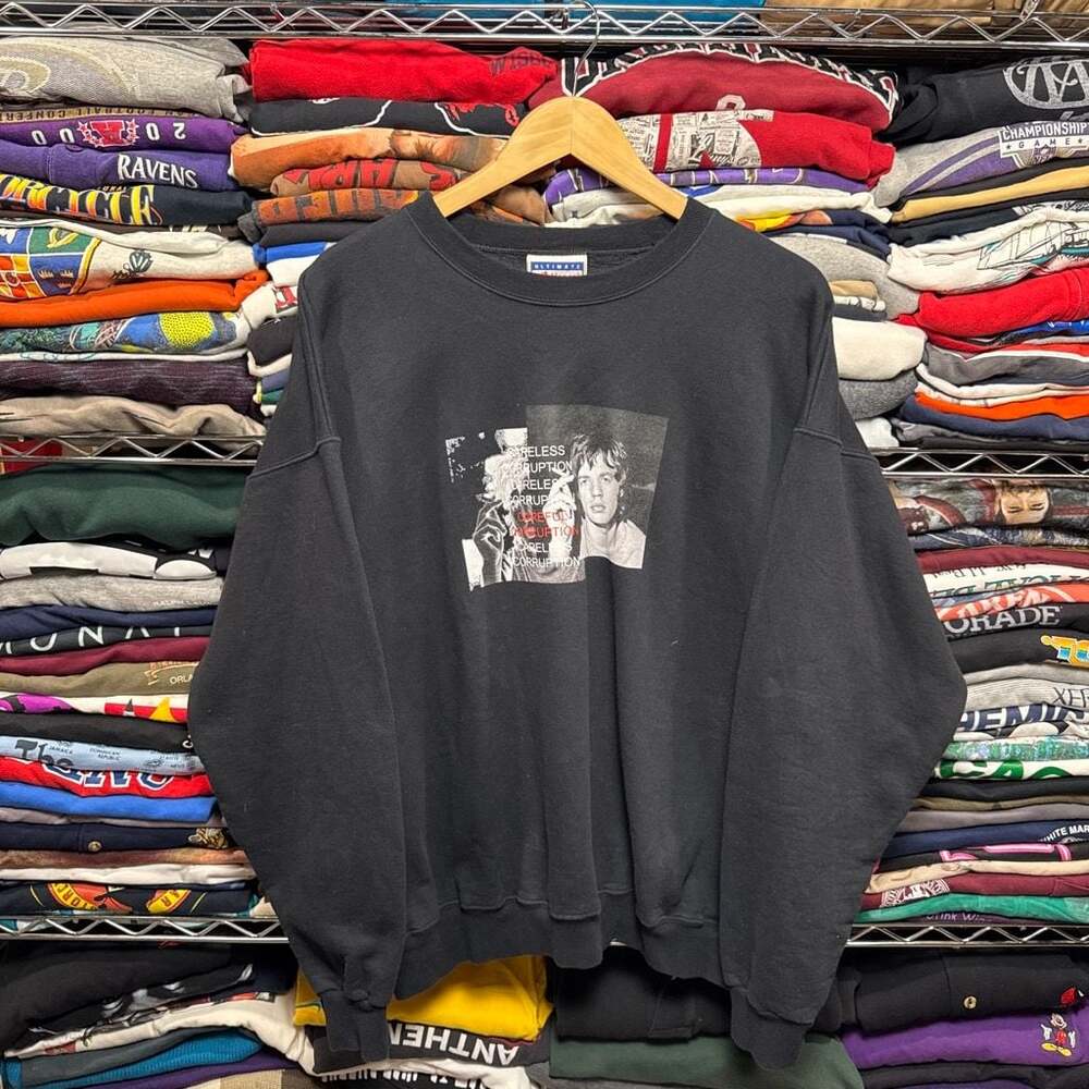 Vintage Hanes Ultimate Cotton Careless Corruption Mick Jagger Graphic Sweatshirt